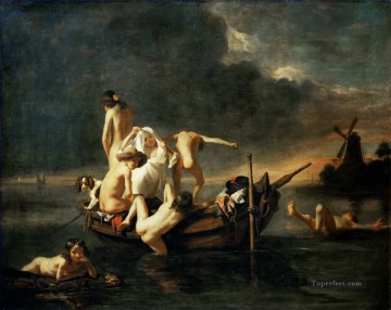 Nicolas Maes Painting - Bañando al barroco Nicolaes Maes